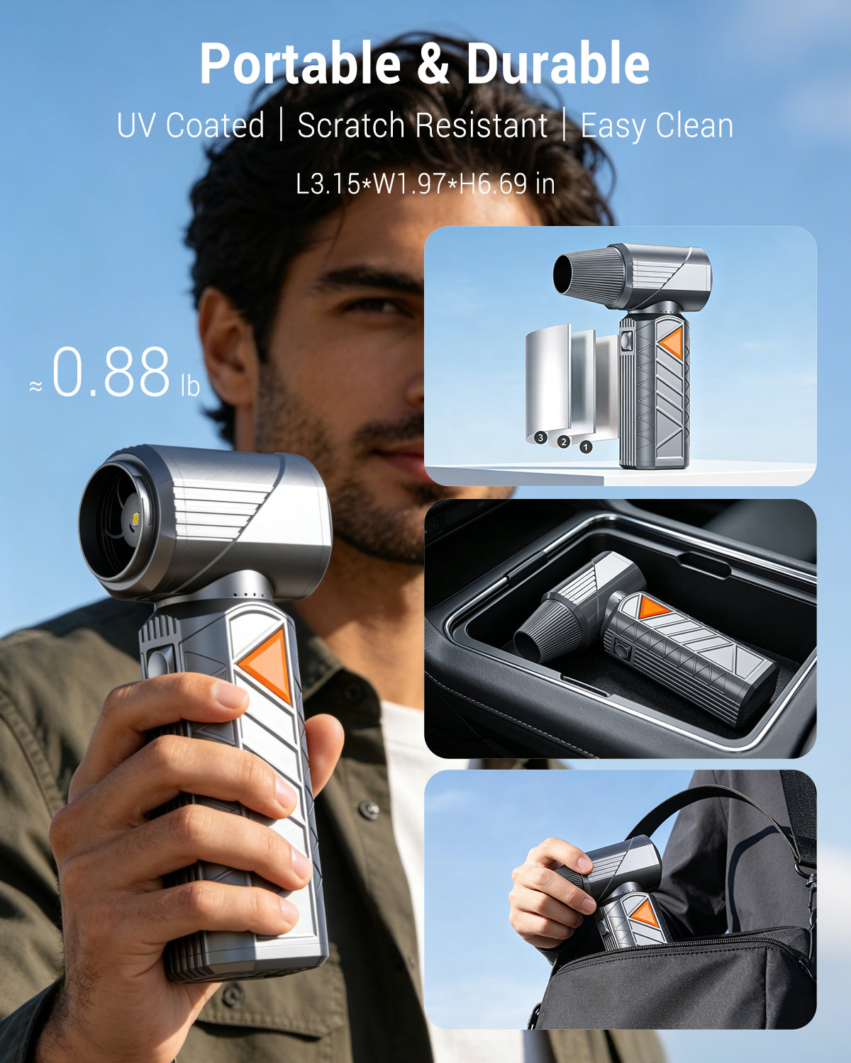 Compressed Air Duster, 350W Cordless Electric Air Duster, Rechargeable 10000mAh, 18W Fast Charge, Handheld Air Blower for PC Keyboard, Electronics, Car & Home Cleaning, Outdoor Camping
