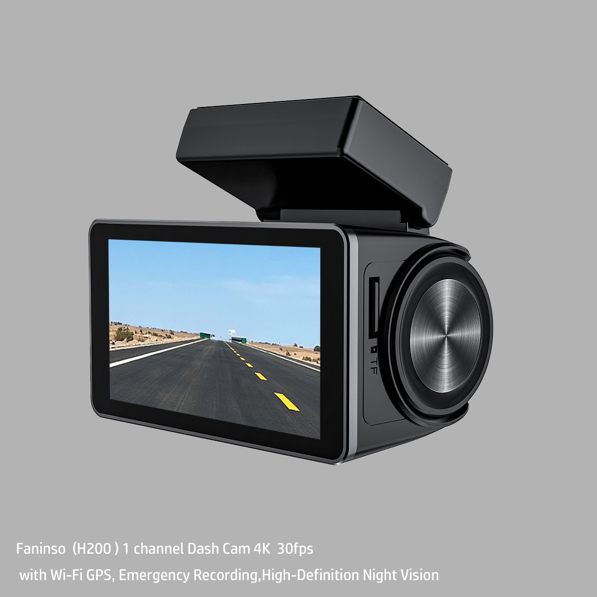 Faninso H200 Dash Cam 4K 30fps with Wi-Fi GPS, Emergency Recording,High-Definition Night Vision