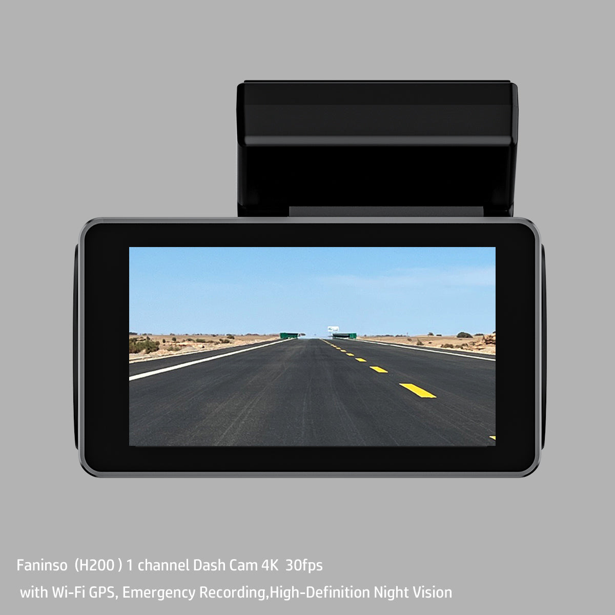 Faninso H200 Dash Cam 4K 30fps with Wi-Fi GPS, Emergency Recording,High-Definition Night Vision