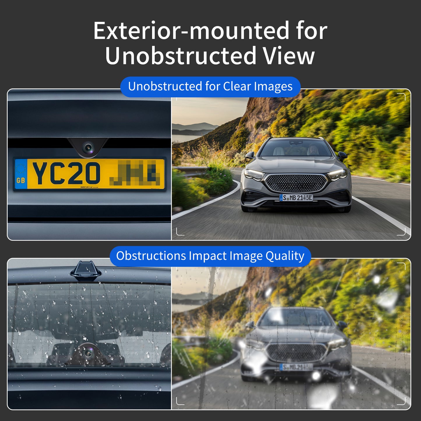 FANINSO HC01 High-Definition 1080p Waterproof Rear Camera, Compatible with H200 Series Dash Cam, Featuring Advanced WDR and Exceptional Night Vision.（Including 21.32ft extension cable）