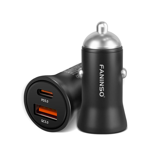 20‑Pack USB C Car Charger, 60W Dual Port (USB‑C + USB‑A) PD/QC Fast Charging 12V/24V Cigarette Lighter Adapter, Compatible with iPhone 17/16/15, Galaxy S26/S25/S24, Pixel, iPad