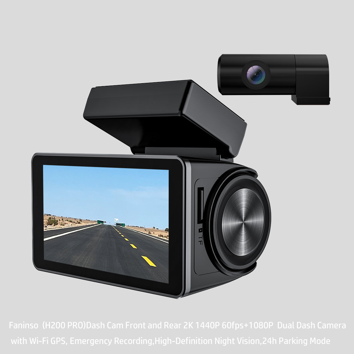 Faninso H200PRO 2K 60fps+1080P 2 channel Dash Camera