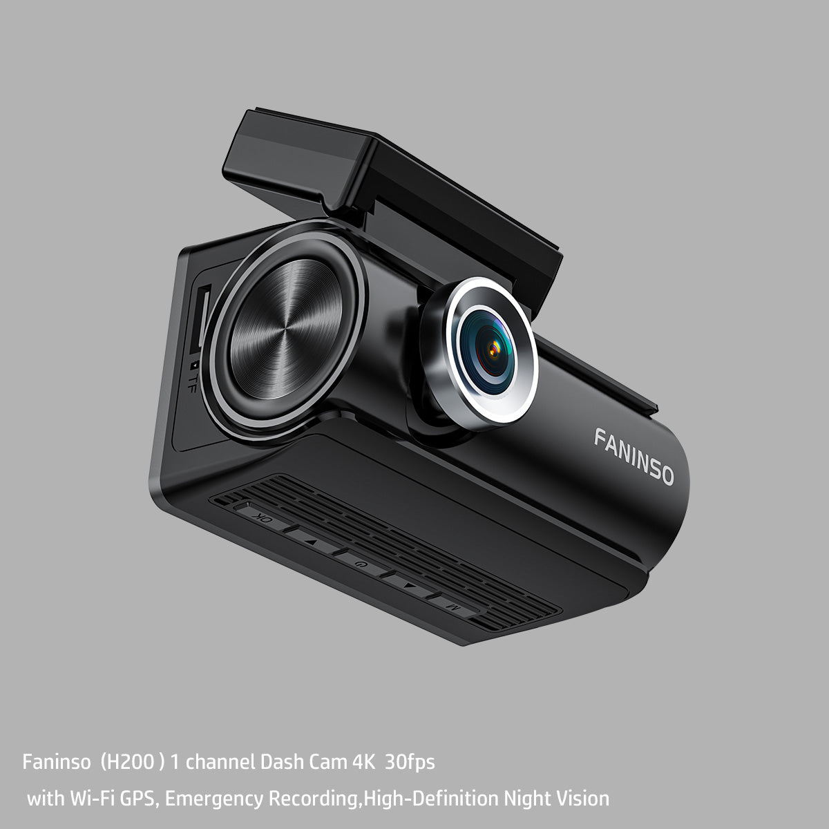 Faninso  H200  Dash Cam 4K  30fps  with Wi-Fi GPS, Emergency Recording,High-Definition Night Vision