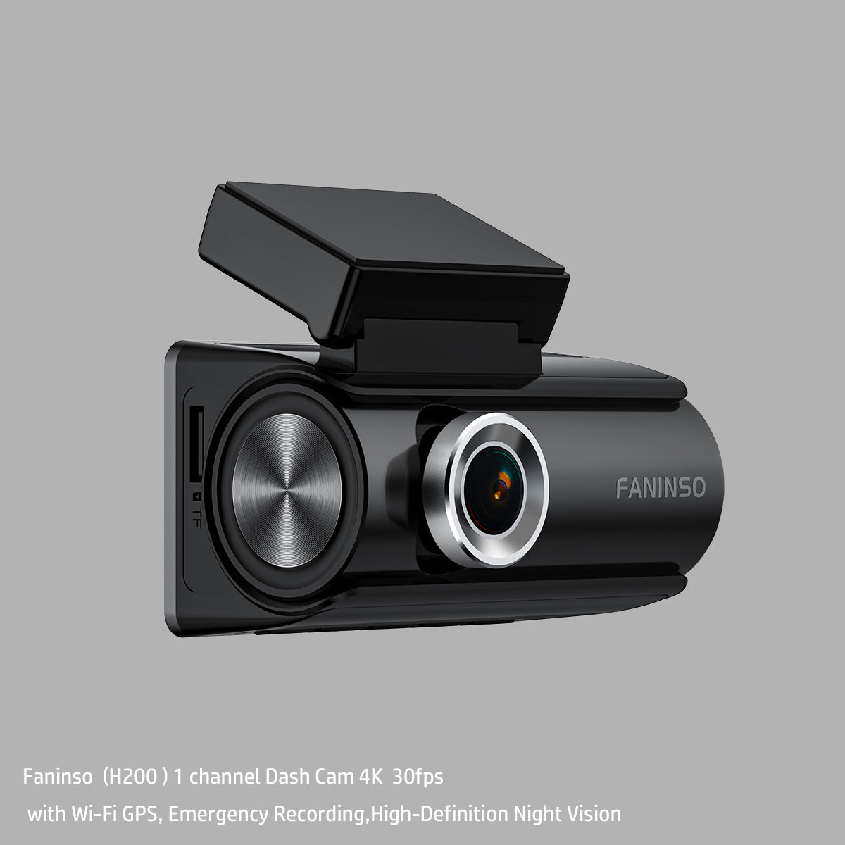Faninso  H200  Dash Cam 4K  30fps  with Wi-Fi GPS, Emergency Recording,High-Definition Night Vision